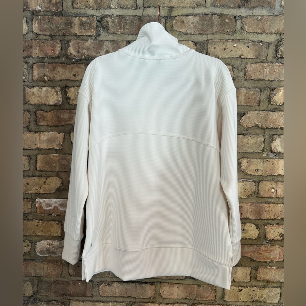 Zella Ivory Ribbed Quarter-Zip Top - Picture 4 of 5
